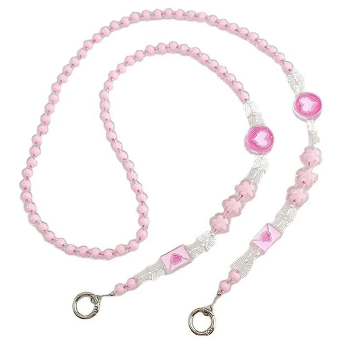 120cm Crossbody Cell Phone Lanyard Strap 11mm Thickness Beads Neck Strap - Style A - 1