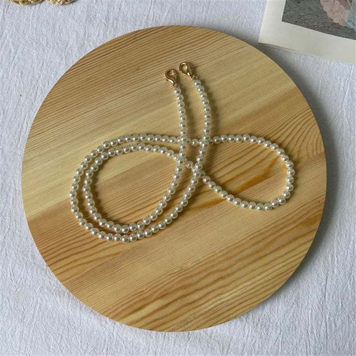 Pearl Beaded Phone Lanyard for iPhone 16 / 16 Plus / 16 Pro / 16 Pro Max 110cm Crossbody Chain Strap - Gold Buckle - 1