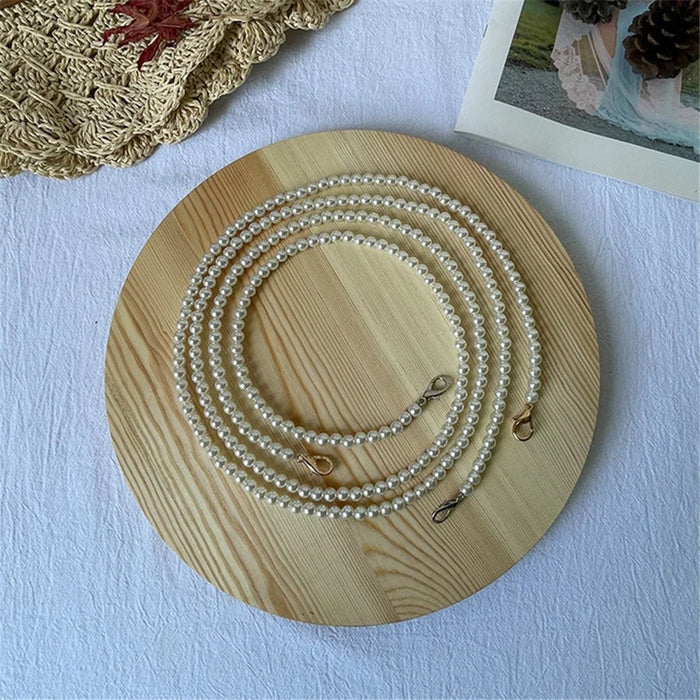 Pearl Beaded Phone Lanyard for iPhone 16 / 16 Plus / 16 Pro / 16 Pro Max 110cm Crossbody Chain Strap - Gold Buckle - 3