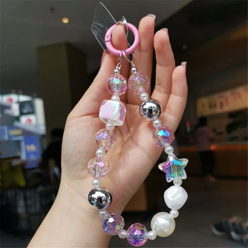 12cm Cell Phone Short Strap Star Beads Decor Sling Lanyard for Phone Case - Style A - 1
