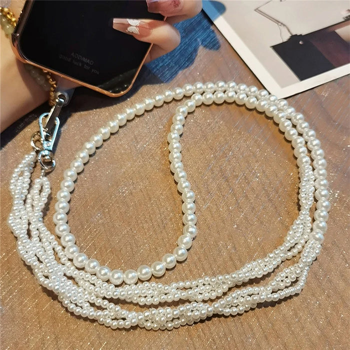 110cm Phone Lanyard Big and Small Beaded Crossbody Adjustable Neck Strap - 3