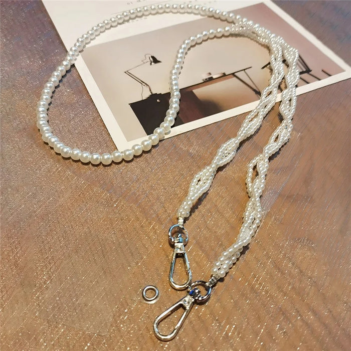 110cm Phone Lanyard Big and Small Beaded Crossbody Adjustable Neck Strap - 4
