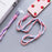 110cm Universal Phone Lanyard Dual Color Twisted Mobile Phone Neck Strap with Clear Tether Tab - Pink+Purple - 2