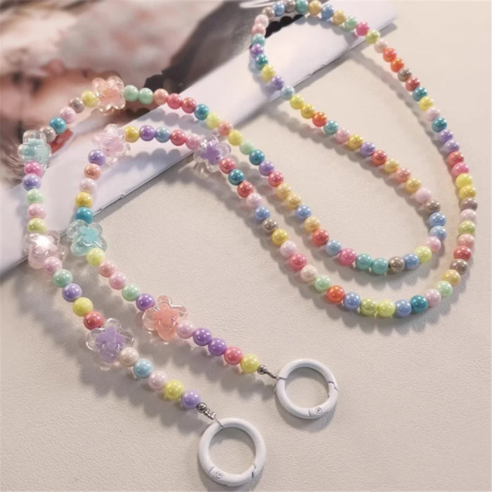 110cm Phone Lanyard 8mm Bead Shoulder Neck Strap for Cell Phones - Style A - 1