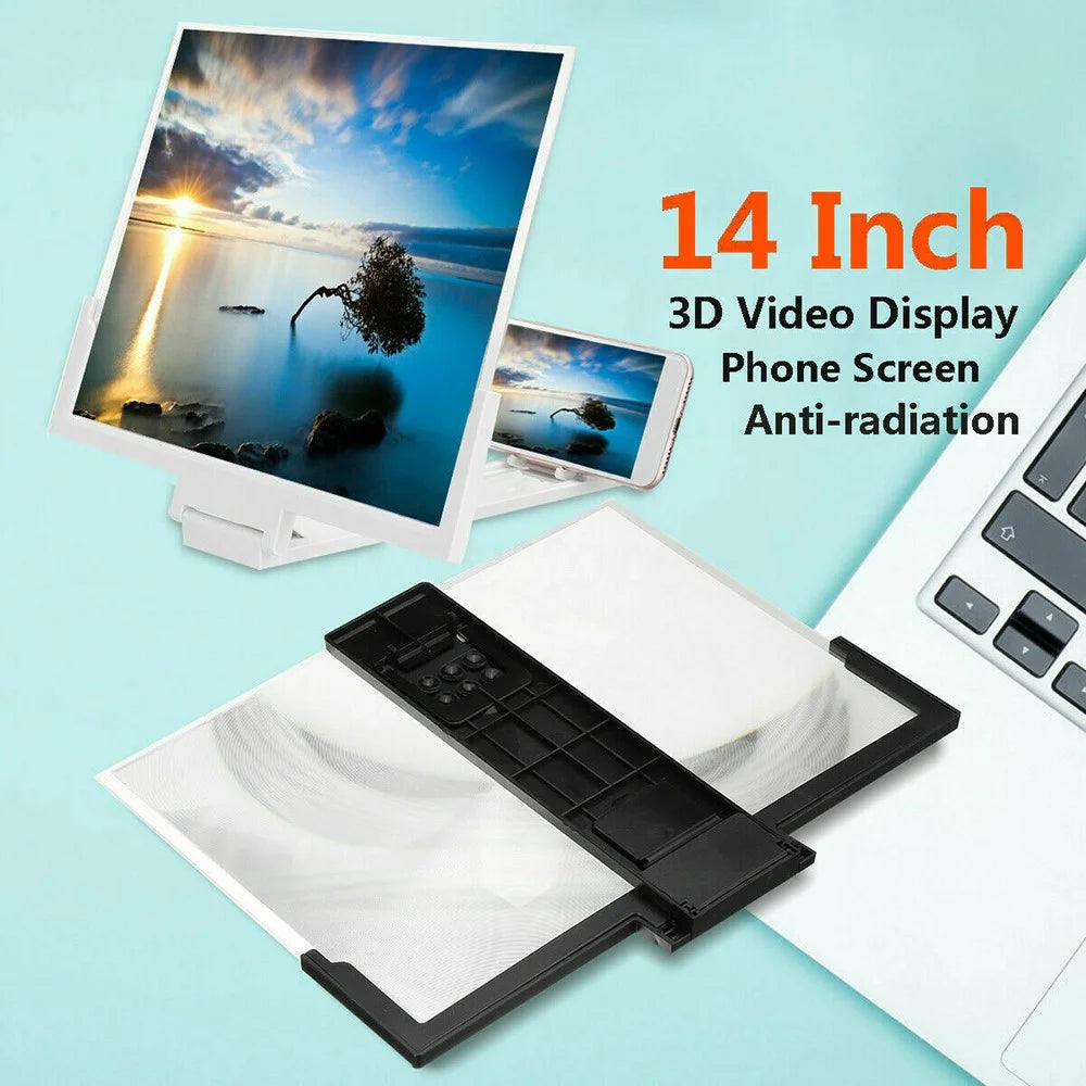F3 14-inch Phone Screen Magnifier HD Movie Viewing Screen Videos Magnifying Foldable Stand - Black - 2