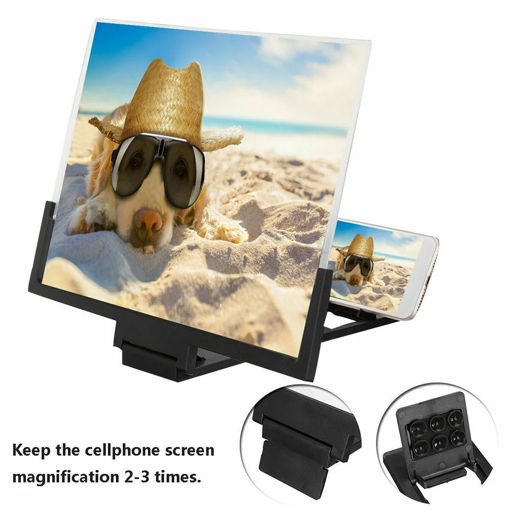 F3 14-inch Phone Screen Magnifier HD Movie Viewing Screen Videos Magnifying Foldable Stand - Black - 3