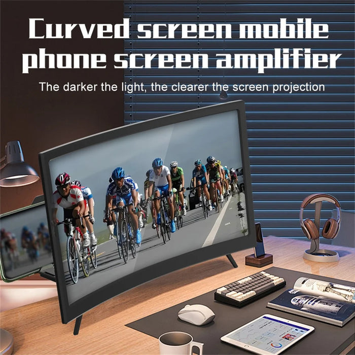 Phone Screen Magnifier 12 Inch HD Curved Screen Enlarger 3D High Definition Magnifying Glass Lazy Stand - 5