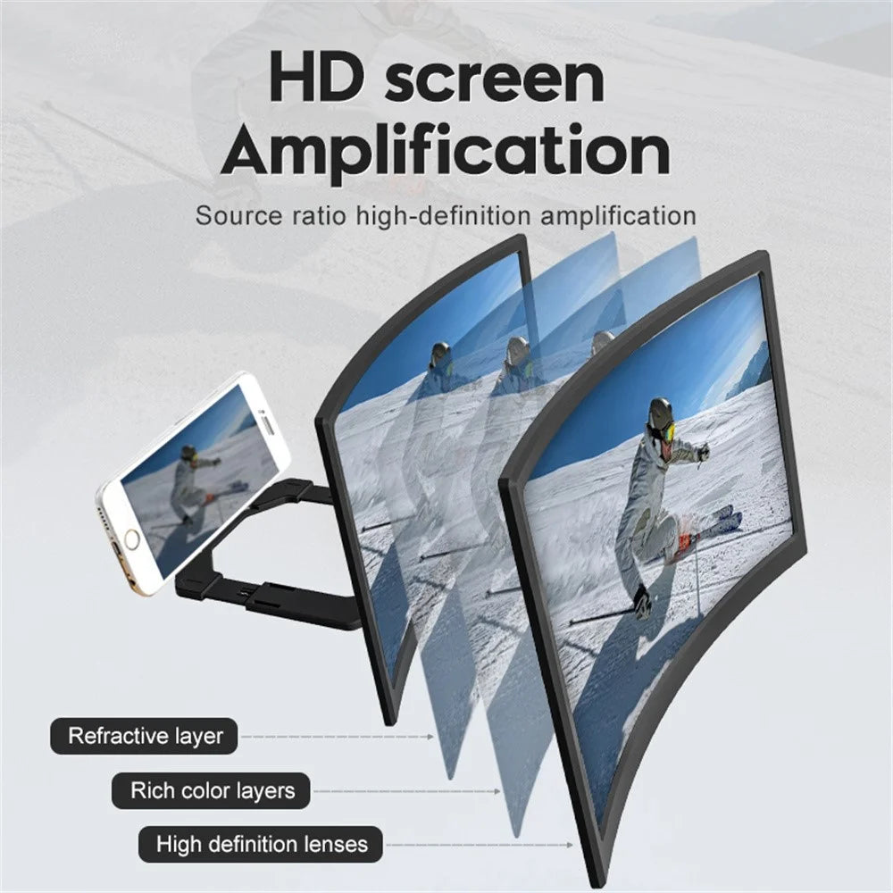 Phone Screen Magnifier 14 Inch HD Curved Screen Enlarger 3D High Definition Magnifying Glass Lazy Stand - 7