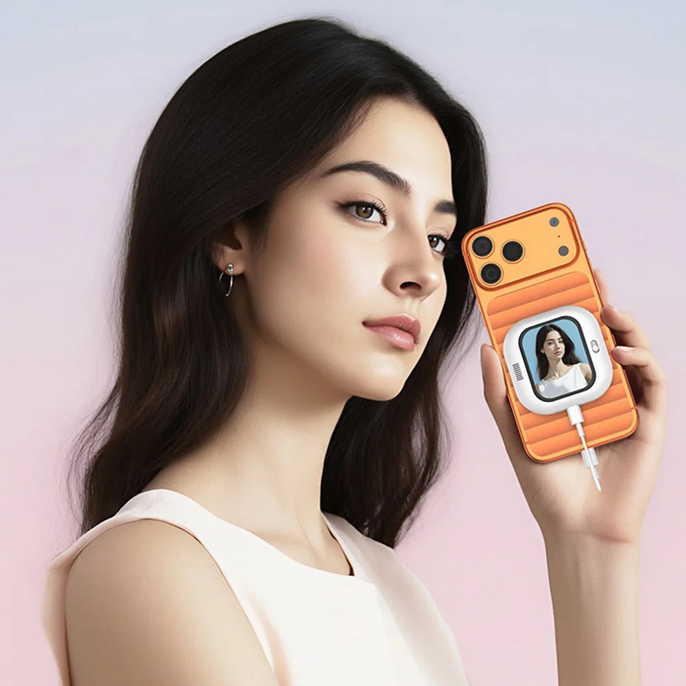 X3 Mini Phone Selfie Mirror Screen 2.01 Inch 296x240 HD Display Magnetic Mount for Rear Camera Selfie - White - 2