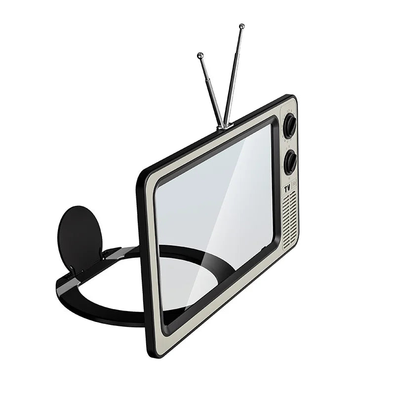 12 Inch Phone Screen Magnifier Retro TV Style Desktop Phone Stand Foldable Amplifier for Movie Watching - Gray [WL865] - 1