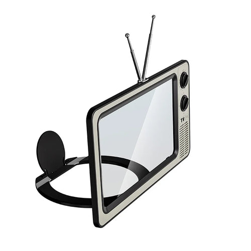 12 Inch Phone Screen Magnifier Retro TV Style Desktop Phone Stand Foldable Amplifier for Movie Watching - Gray [WL865] - 1