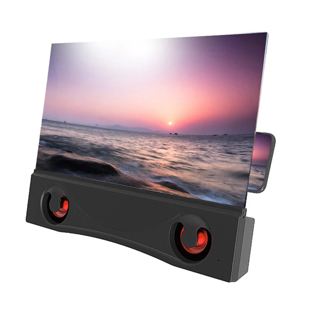 12 inch 3D Mobile Phone Screen Amplifier Foldable HD Acrylic Phone Video Magnifying Glass with Stereo Bluetooth-compatible Speaker - 1