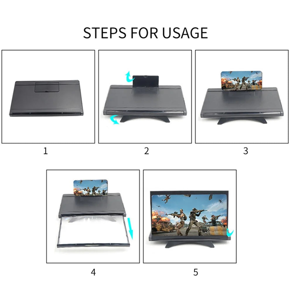 L18 12 Inch Folding Magnifying Bracket Pull-out HD Mobile Phone Screen Magnifier Movie Video Enlarger Stand - 6