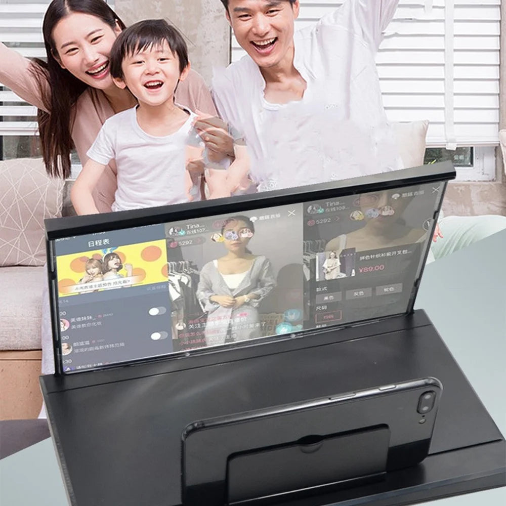 L19 14 Inch HD Mobile Phone Screen Magnifier Movie Video Enlarger Folding Stand Holder Magnifying Bracket - 3