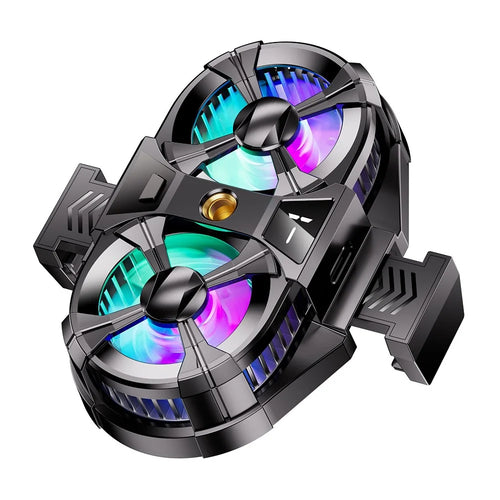 SL-07 Dual Fan Phone Radiator 3-Gear Cellphone Live Streaming Gaming Heat Dissipation Cooler - 1