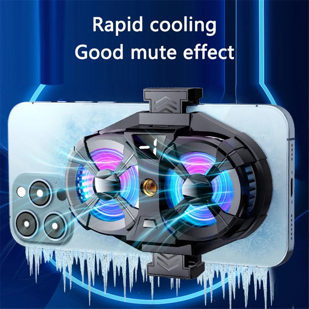 SL-07 Dual Fan Phone Radiator 3-Gear Cellphone Live Streaming Gaming Heat Dissipation Cooler - 4