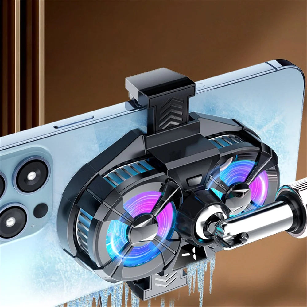 SL-07 Dual Fan Phone Radiator 3-Gear Cellphone Live Streaming Gaming Heat Dissipation Cooler - 5