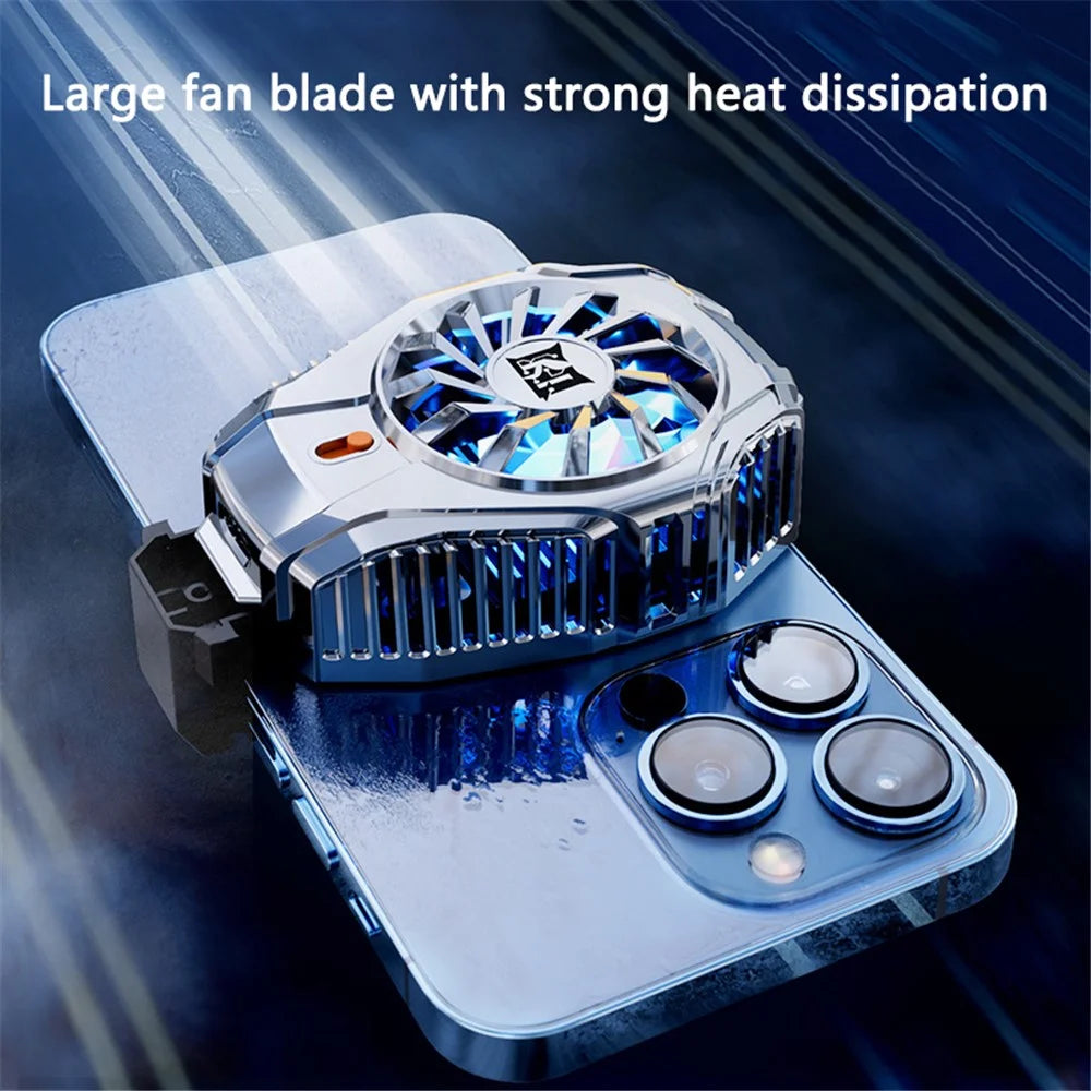 N15 Clip-On Phone Radiator Cellphone Live Streaming Gaming Heat Dissipation Semiconductor Cooling Fan - Silver - 5