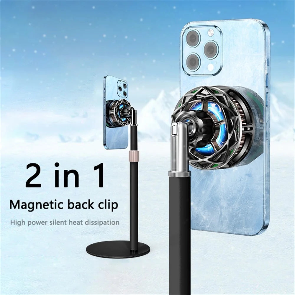 N9 Phone Radiator Fan Magnetic Cellphone Live Streaming Gaming Heat Dissipation Cooler with Tripod - 3