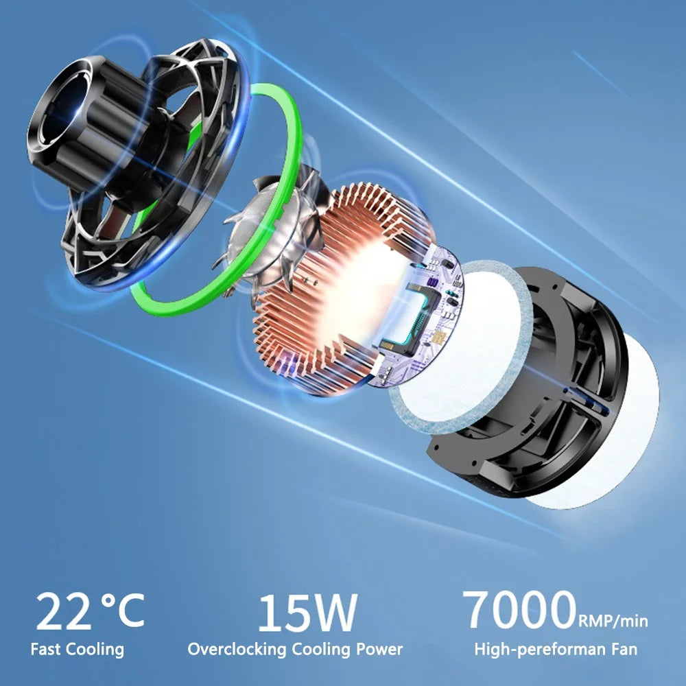 N9 Phone Radiator Fan Magnetic Cellphone Live Streaming Gaming Heat Dissipation Cooler with Tripod - 7