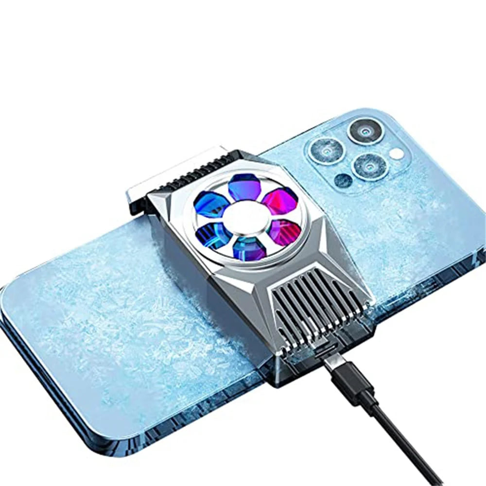 L03 Phone Back Clip-On Radiator Cellphone Live Streaming Gaming Heat Dissipation Semiconductor Cooling Fan - Silver - 1