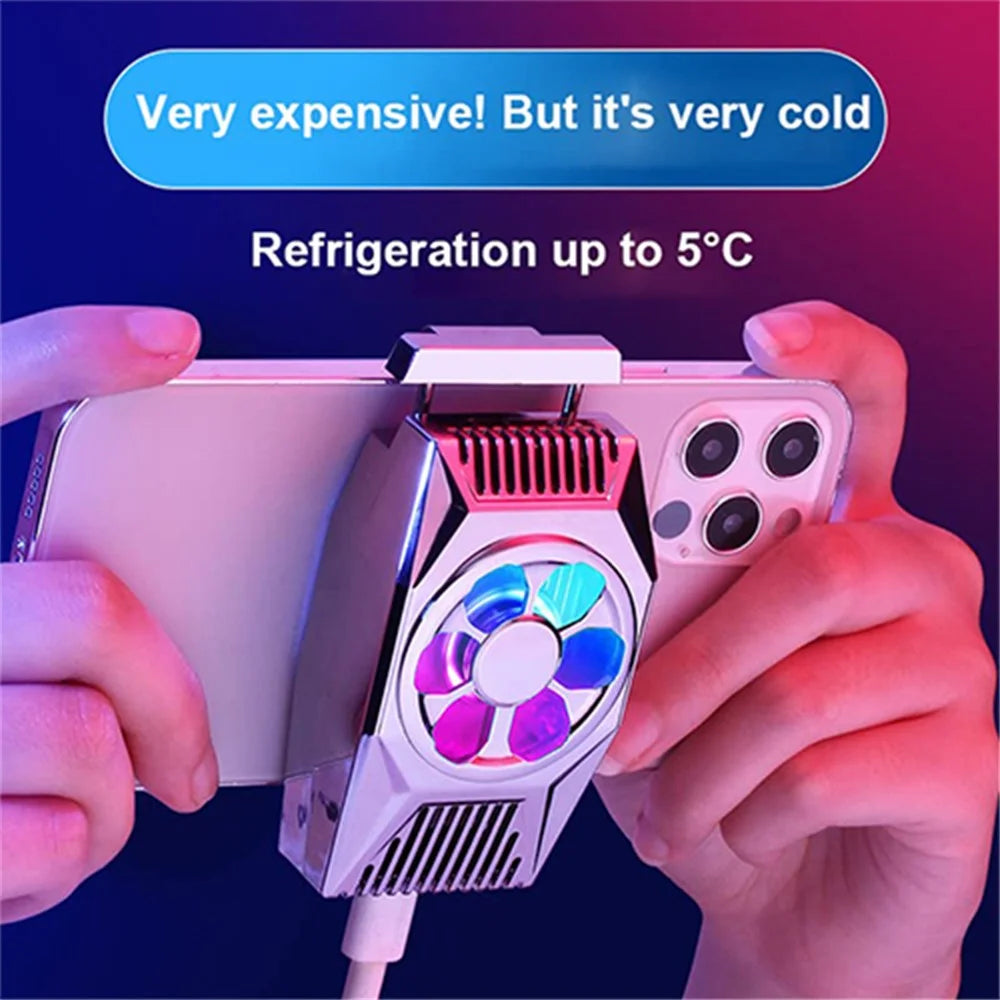 L03 Phone Back Clip-On Radiator Cellphone Live Streaming Gaming Heat Dissipation Semiconductor Cooling Fan - Silver - 2