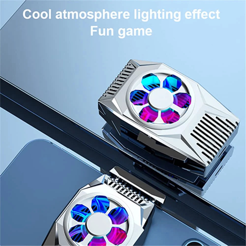 L03 Phone Back Clip-On Radiator Cellphone Live Streaming Gaming Heat Dissipation Semiconductor Cooling Fan - Silver - 4