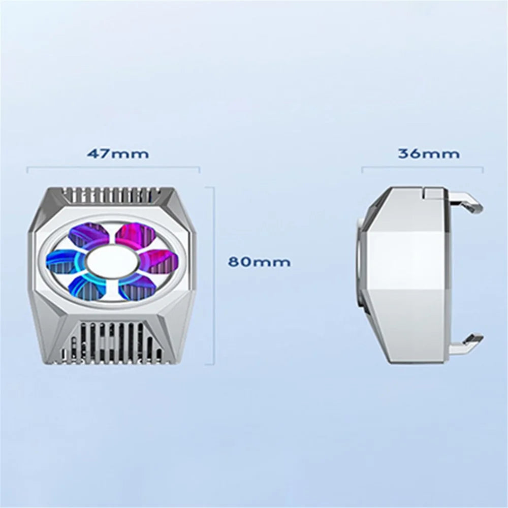L03 Phone Back Clip-On Radiator Cellphone Live Streaming Gaming Heat Dissipation Semiconductor Cooling Fan - Silver - 5