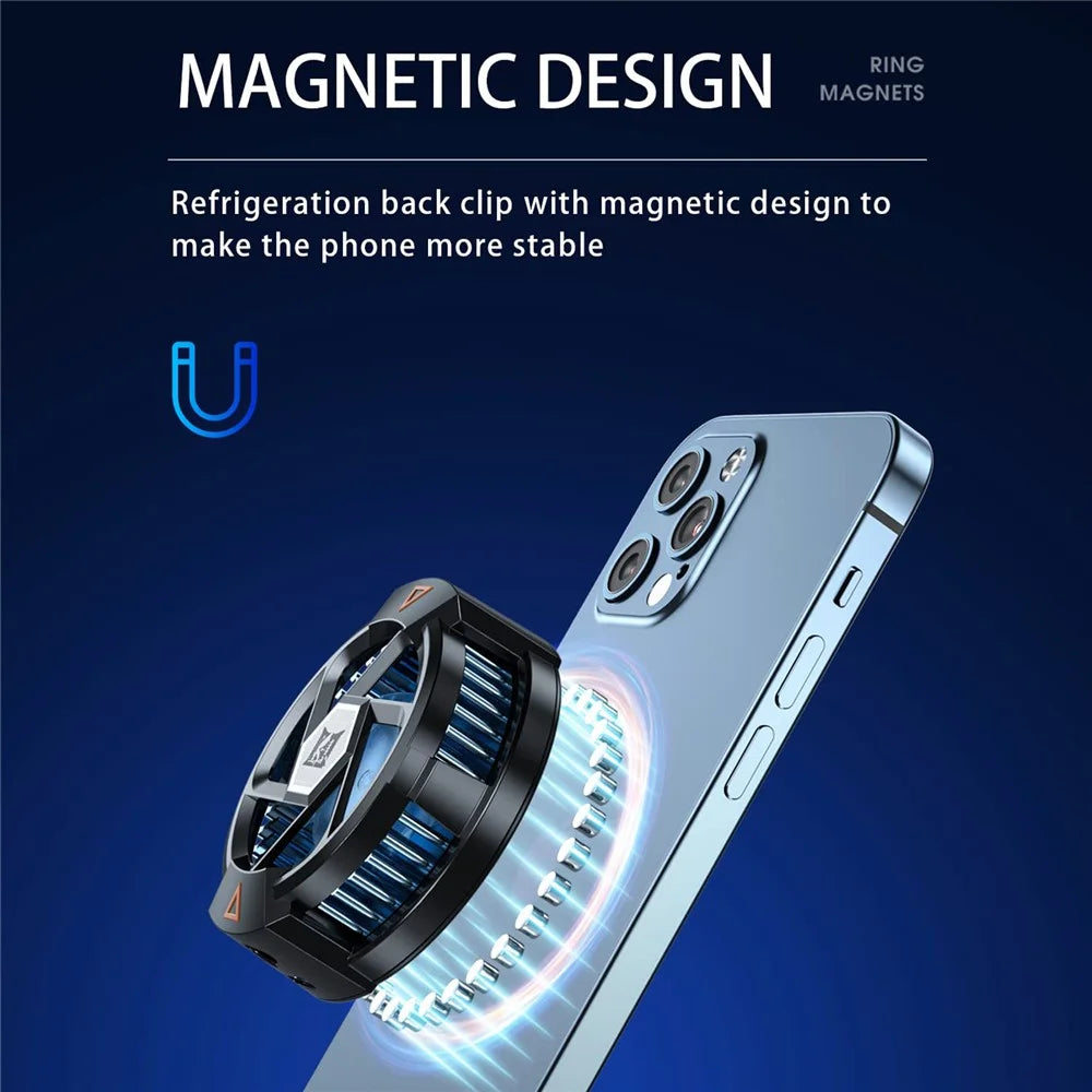 N5 Magnetic Phone Back Radiator Cellphone Gaming Heat Dissipation Cooler Fan with Detachable Clips - 5