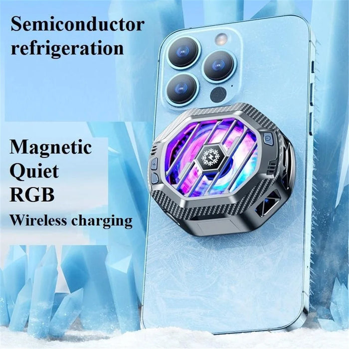 X60 Magnetic Cell Phone Cooler Semiconductor Radiator with Wireless Charging RGB Lighting for Gaming - 3