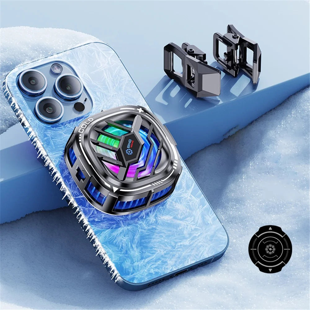 X76 Cell Phone Semiconductor Cooling Fan with RGB Lighting Magnetic Attraction Removable Clip USB Play and Play for Gaming - 2