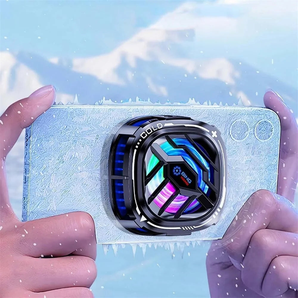 X76 Cell Phone Semiconductor Cooling Fan with RGB Lighting Magnetic Attraction Removable Clip USB Play and Play for Gaming - 6
