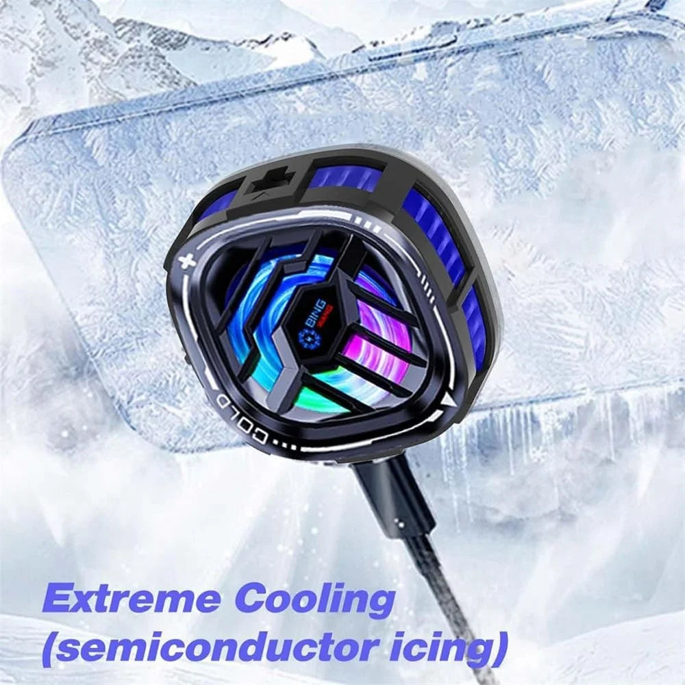 X76 Cell Phone Semiconductor Cooling Fan with RGB Lighting Magnetic Attraction Removable Clip USB Play and Play for Gaming - 7