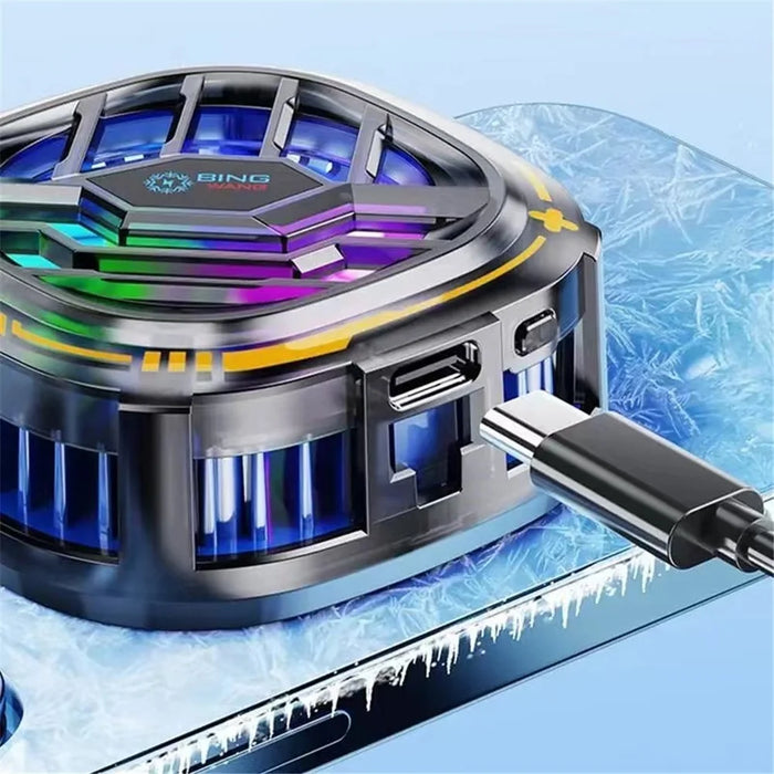 X76 Cell Phone Semiconductor Cooling Fan Magnetic Cellphone Radiator with RGB Lighting Removable Clip - 4