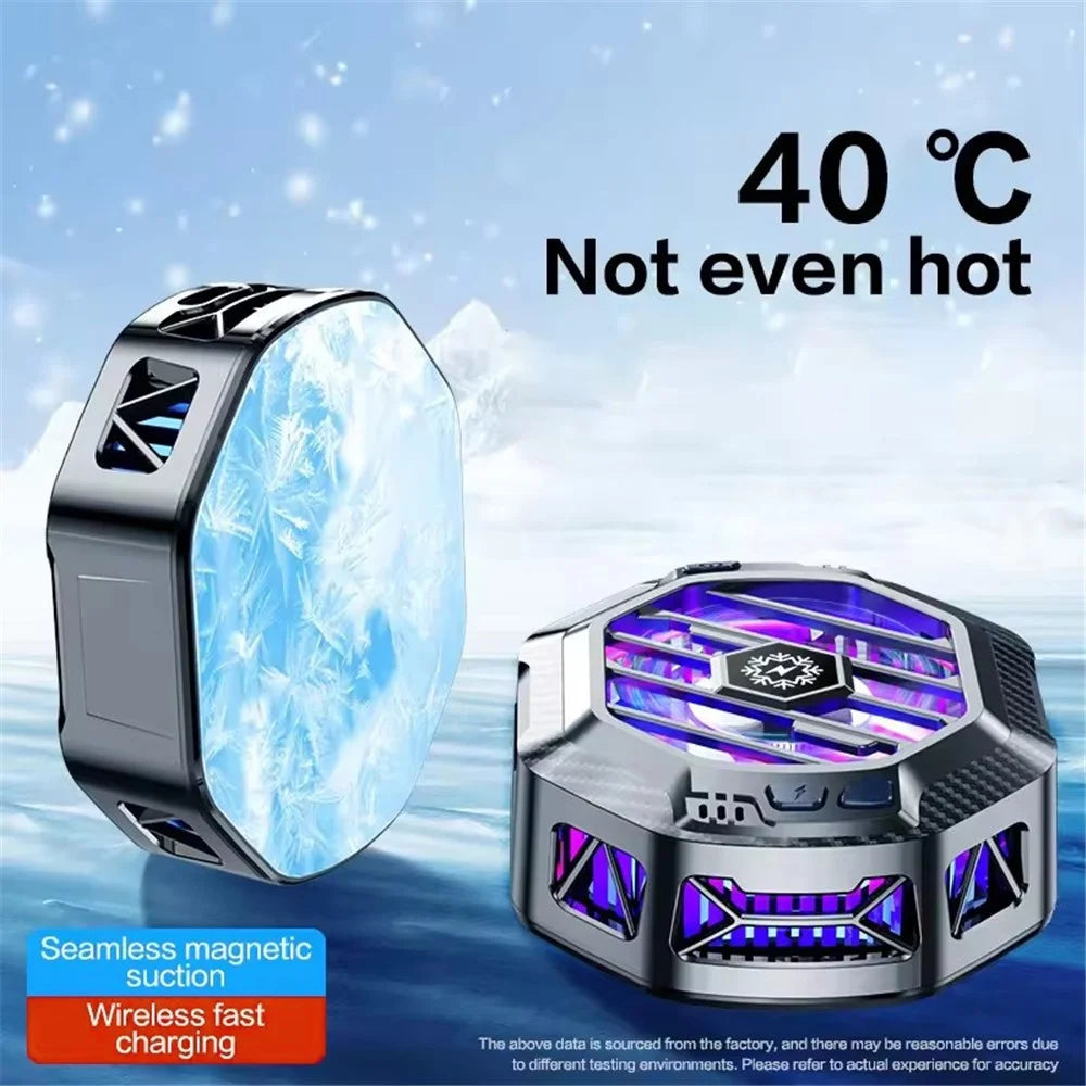 X60A Cell Phone Cooling Fan Magnetic Semiconductor Phone Cooler with Wireless Charging RGB Lighting Adjustable Cooling Levels - 2