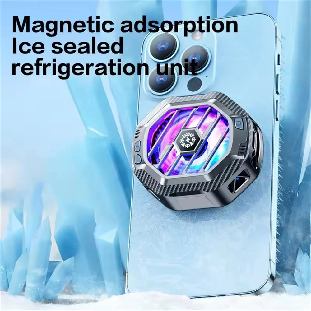 X60A Cell Phone Cooling Fan Magnetic Semiconductor Phone Cooler with Wireless Charging RGB Lighting Adjustable Cooling Levels - 3