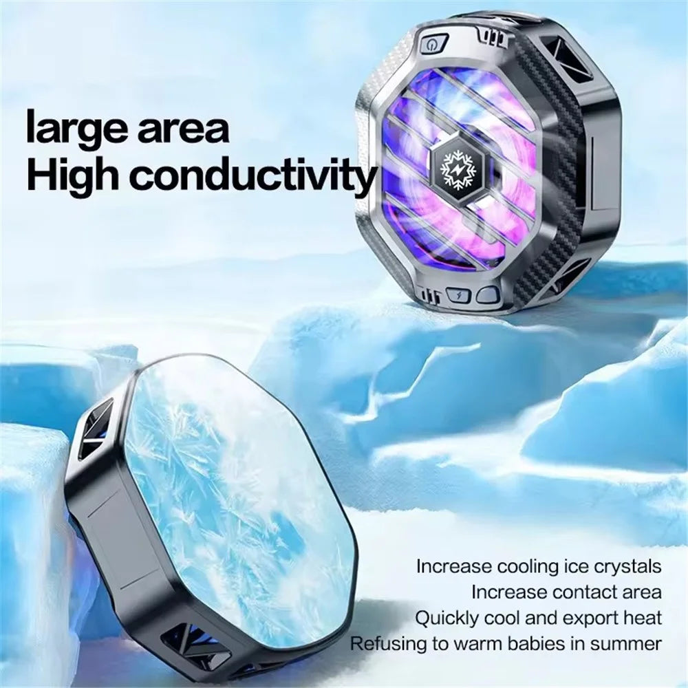 X60A Cell Phone Cooling Fan Magnetic Semiconductor Phone Cooler with Wireless Charging RGB Lighting Adjustable Cooling Levels - 4