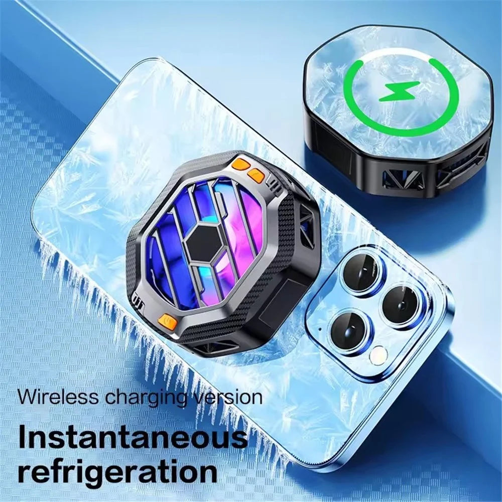 X60A Cell Phone Cooling Fan Magnetic Semiconductor Phone Cooler with Wireless Charging RGB Lighting Adjustable Cooling Levels - 6