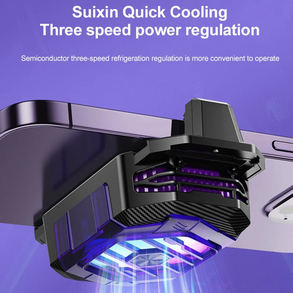 X65 Phone Cooler Magnetic Semiconductor Cell Phone Radiator with Clips Adjustable Cooling Mode for Gaming Live Live Stream - 2