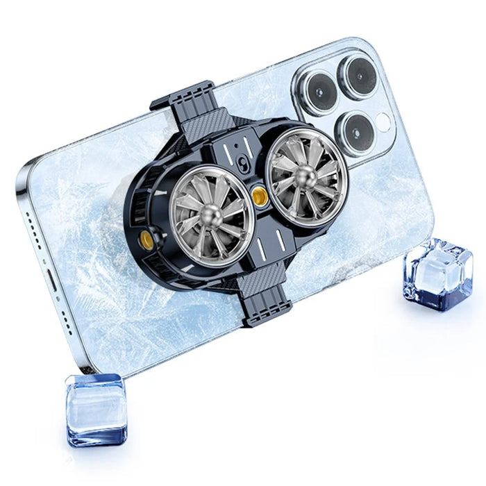 X53 Professional Cell Phone ETC Semiconductor Cooling Fan with Dual Fans Adjustable Angles Low Noise Back Clip for Most Phones Living Streaming - 2