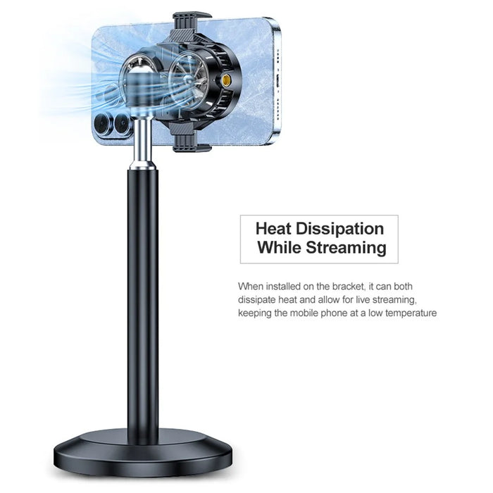 X53 Professional Cell Phone ETC Semiconductor Cooling Fan with Dual Fans Adjustable Angles Low Noise Back Clip for Most Phones Living Streaming - 5
