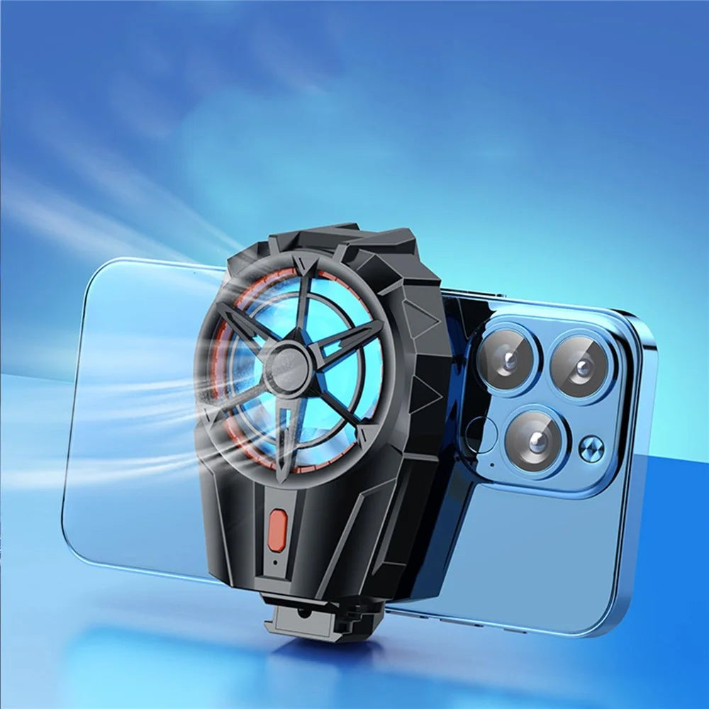 X52 Cell Phone Cooling Fan Portable Phone Heat Sink with 3 Adjustable Cooling Gears Wireless Charging Back Clip for Gaming - 3