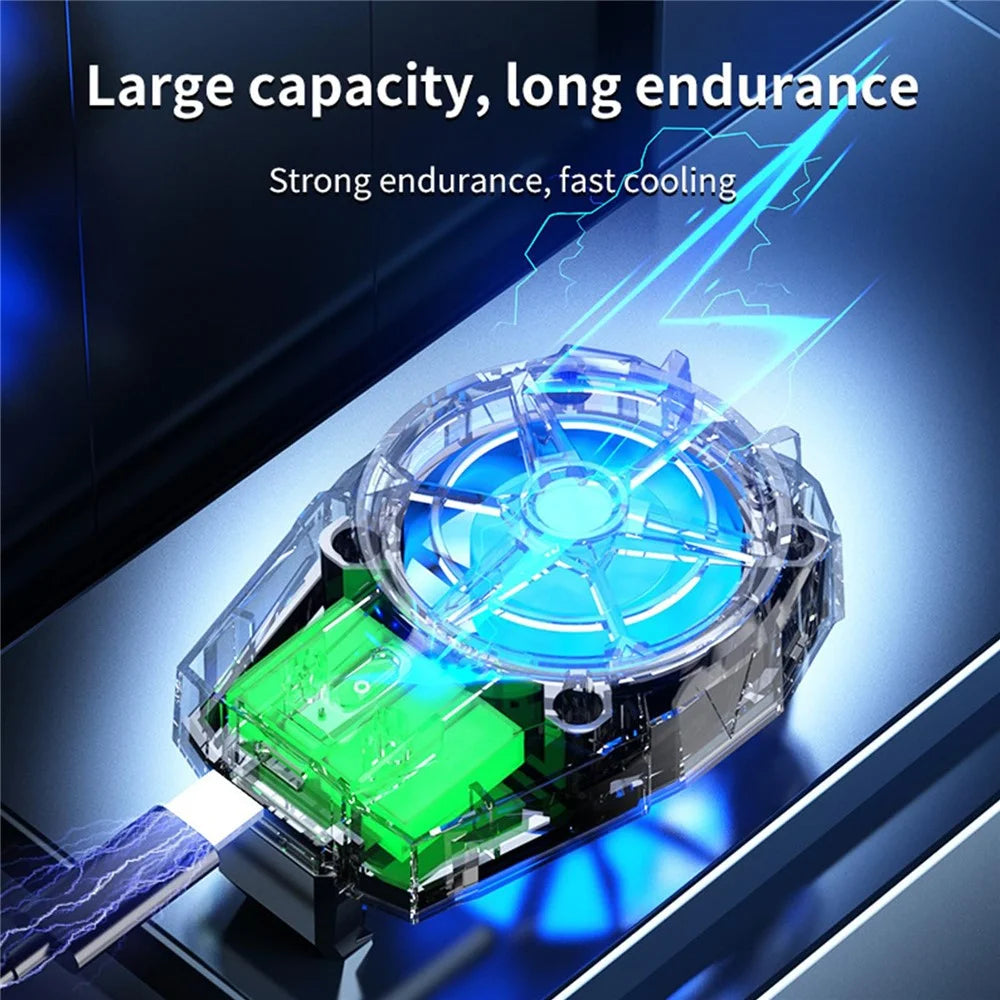 X52 Cell Phone Cooling Fan Portable Phone Heat Sink with 3 Adjustable Cooling Gears Wireless Charging Back Clip for Gaming - 4