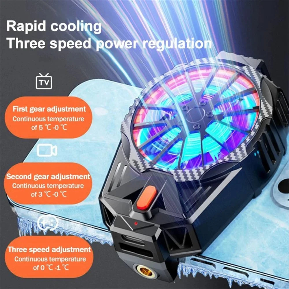 X57 Mobile Phone Semiconductor Cooler 3 Gears Adjustable Cooling Fan for Gaming - 4