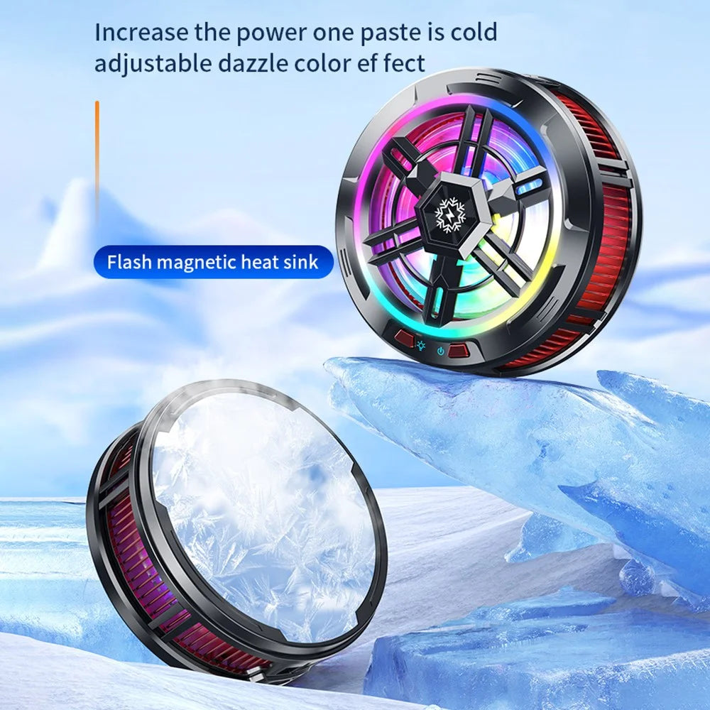X100 Magnetic Phone Tablet Back Radiator Cellphone Gaming Semiconductor Heat Dissipation Cooler Fan - 2