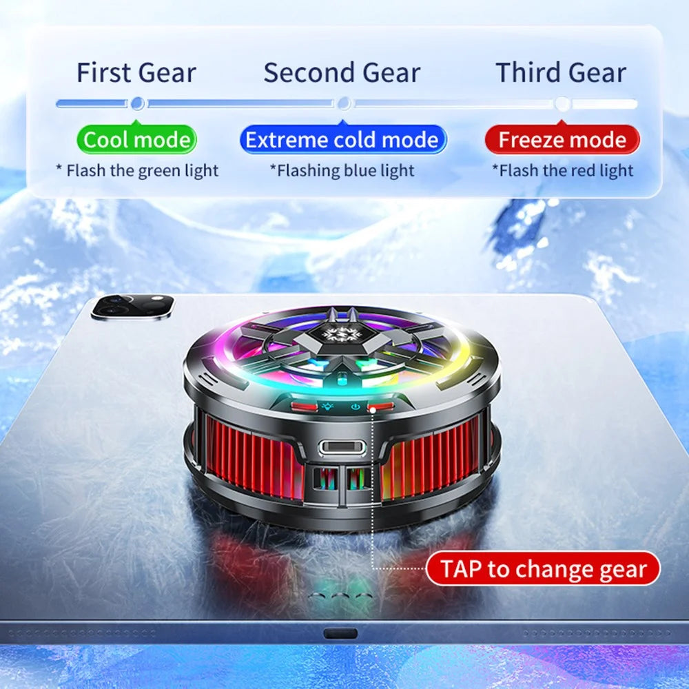 X100 Magnetic Phone Tablet Back Radiator Cellphone Gaming Semiconductor Heat Dissipation Cooler Fan - 5