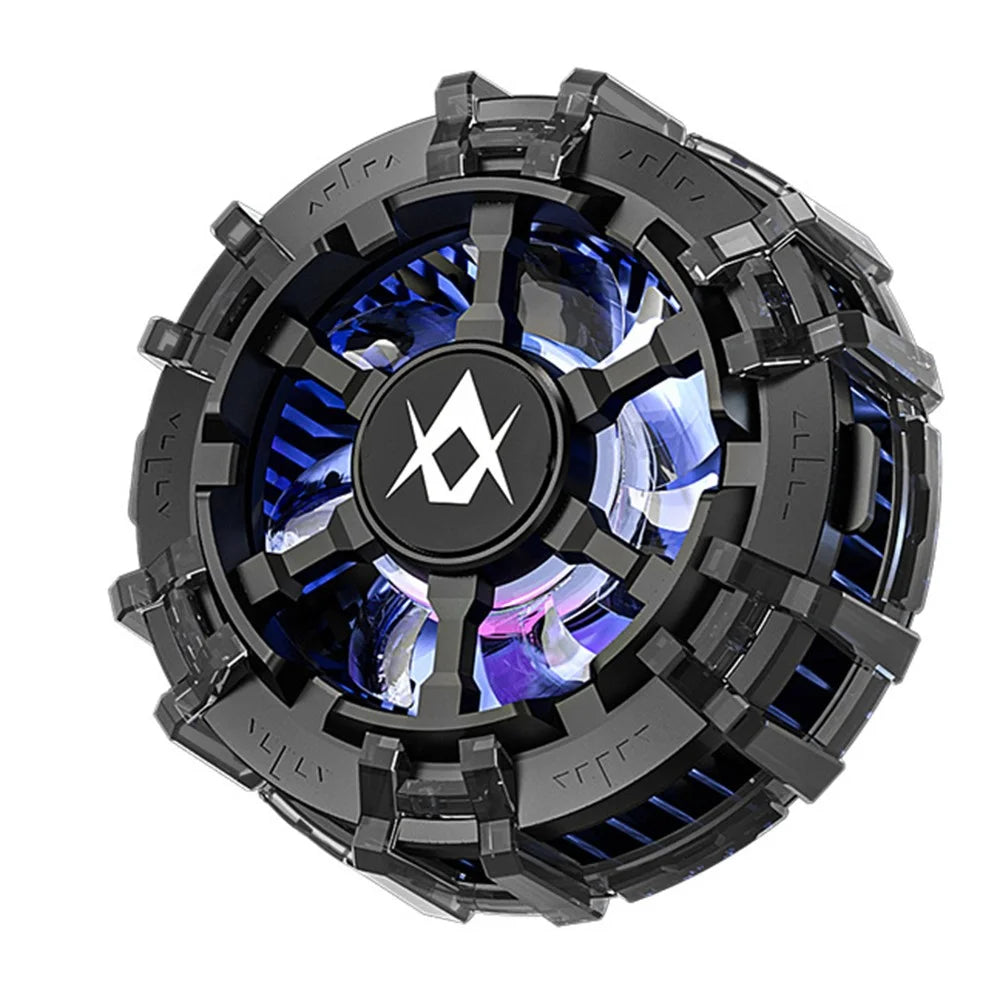 JS80 Clip On Magnetic Phone Cooler Heat Dissipation Semiconductor Cooling Fan with RGB Light - Black - 1