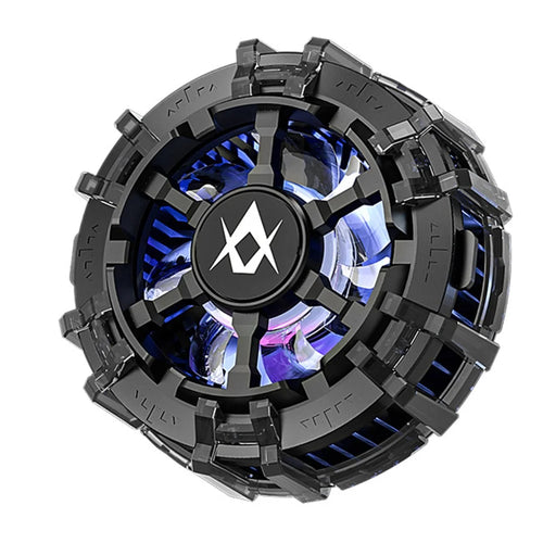 JS80 Clip On Magnetic Phone Cooler Heat Dissipation Semiconductor Cooling Fan with RGB Light - Black - 1