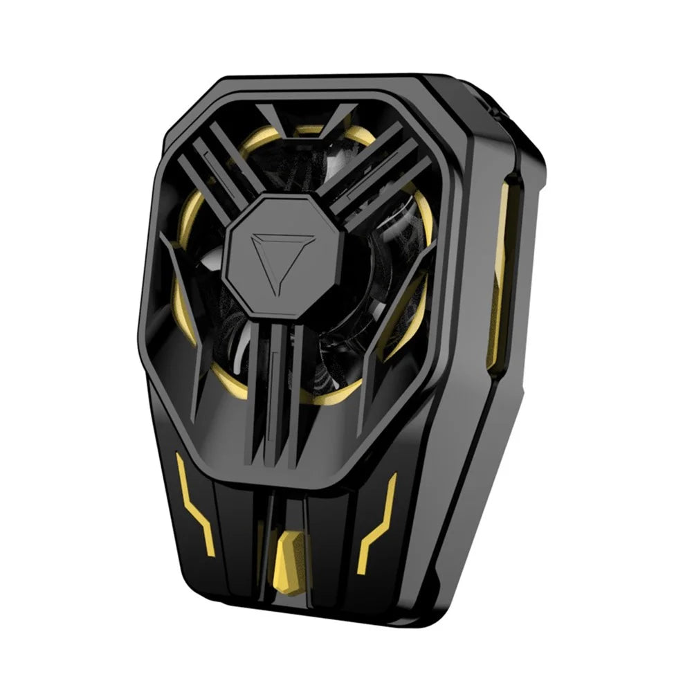 JS120 Phone Cooler Semiconductor Cooling Device Fan Clip-On Radiator with RGB Light - Black+Yellow - 1