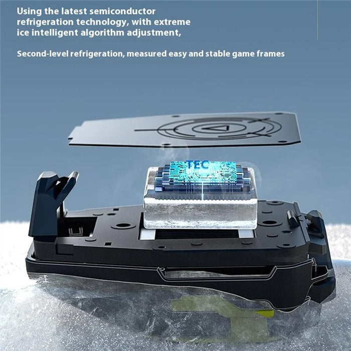 JS120 Phone Cooler Semiconductor Cooling Device Fan Clip-On Radiator with RGB Light - Black+Yellow - 3